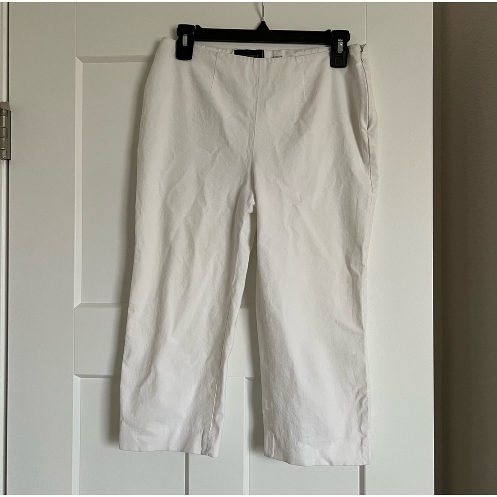 Piazza Sempione White Trouser Cropped Pants | Size 42 (Medium/US 6)